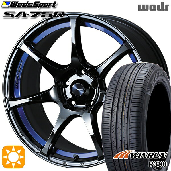 【取付対象】マツダ6 エクストレイル 225/60R18 104V XL ウィンラン R380 Weds ウェッズスポーツ SA75R BLCII（ブルーライトクロームツー） 18インチ 7.5J 5H114.3 サマータイヤホイールセット