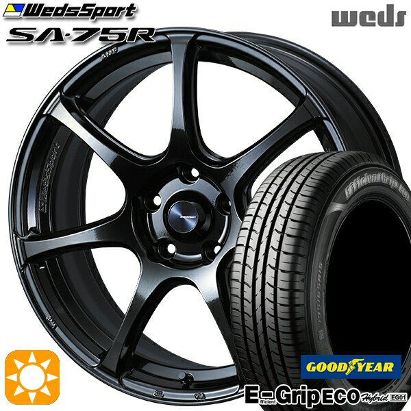 【取付対象】アイシス ノア/ヴォクシー 215/45R17 91W XL グッドイヤー エフィシェントグリップ エコ EG01 Weds ウェッズスポーツ SA75R HBCII (ハイパーブラッククリアツー 17インチ 7.0J 5H114.3 サマータイヤホイールセット