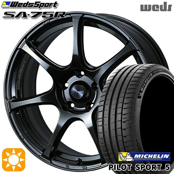 【取付対象】アイシス ノア 215/45R17 91Y XL ミシュラン パイロットスポーツ5 Weds ウェッズスポーツ SA75R HBCII (ハイパーブラッククリアツー 17インチ 7.0J 5H114.3 サマータイヤホイールセット