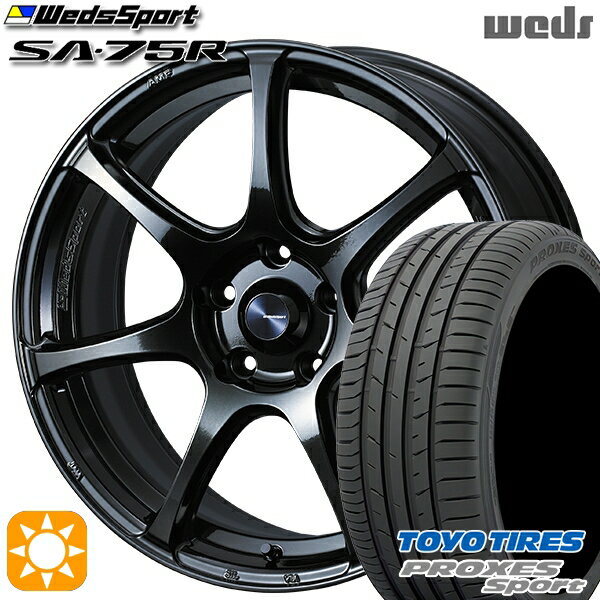 【取付対象】アイシス ノア 215/45R17 91W トーヨー プロクセススポーツ Weds ウェッズスポーツ SA75R HBCII (ハイパーブラッククリアツー 17インチ 7.0J 5H114.3 サマータイヤホイールセット