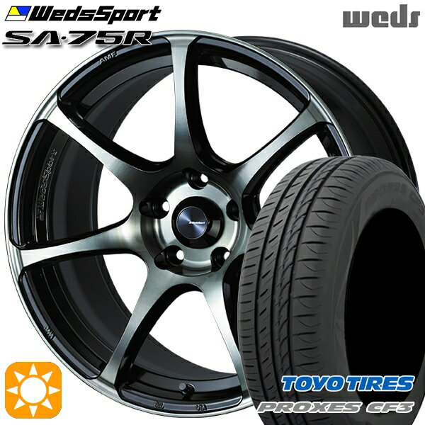 【取付対象】アイシス ノア/ヴォクシー 215/45R17 91W XL トーヨー プロクセス CF3 Weds ウェッズスポーツ SA75R WBC (ウォースブラッククリアー) 17インチ 7.0J 5H114.3 サマータイヤホイールセット