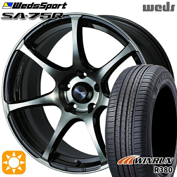 【取付対象】マツダ6 エクストレイル 225/60R18 104V XL ウィンラン R380 Weds ウェッズスポーツ SA75R WBC (ウォースブラッククリアー) 18インチ 8.5J 5H114.3 サマータイヤホイールセット