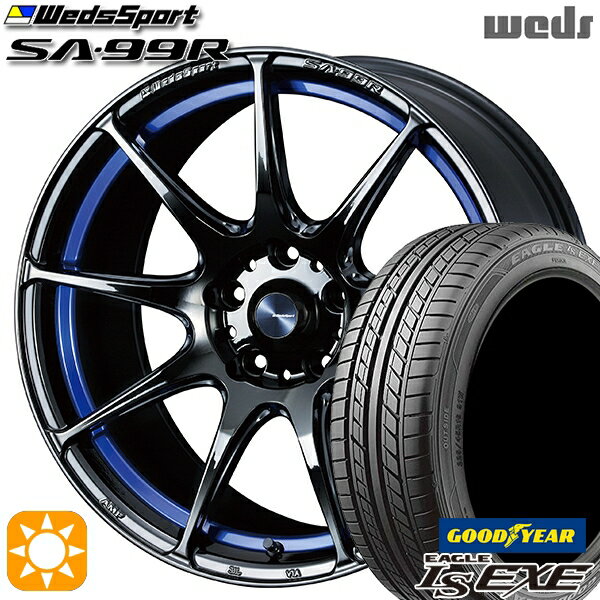 【取付対象】アイシス ノア 215/45R17 91W XL グッドイヤー イーグル LSEXE Weds ウェッズスポーツ SA99R BLCII (ブルーライトクロームツー) 17インチ 7.5J 5H114.3 サマータイヤホイールセット