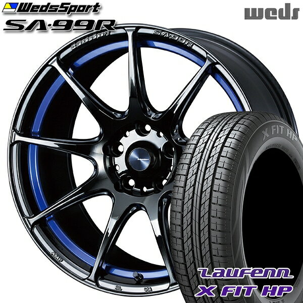 【取付対象】アウトランダー デリカD5 225/55R18 98V ラウフェン X FIT HP LA41 Weds ウェッズスポーツ SA99R BLCII (ブルーライトクロームツー) 18インチ 8.5J 5H114.3 サマータイヤホイールセット