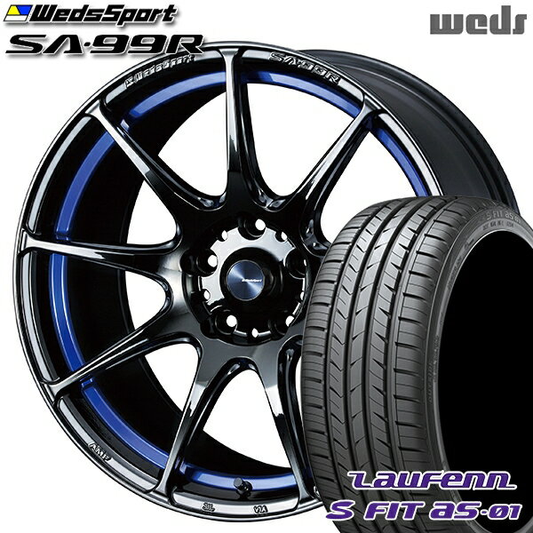 【取付対象】225/40R18 92W XL ラウフェン S FIT aS-01 LH02 Weds ウェッズスポーツ SA99R BLCII (ブルーライトクロームツー) 18インチ 7.5J 5H114.3 サマータイヤホイールセット