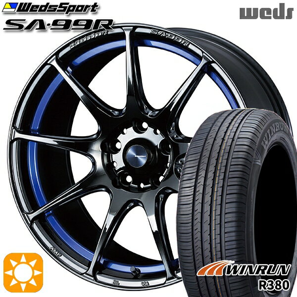 【取付対象】マツダ6 エクストレイル 225/60R18 104V XL ウィンラン R380 Weds ウェッズスポーツ SA99R BLCII (ブルーライトクロームツー) 18インチ 8.5J 5H114.3 サマータイヤホイールセット