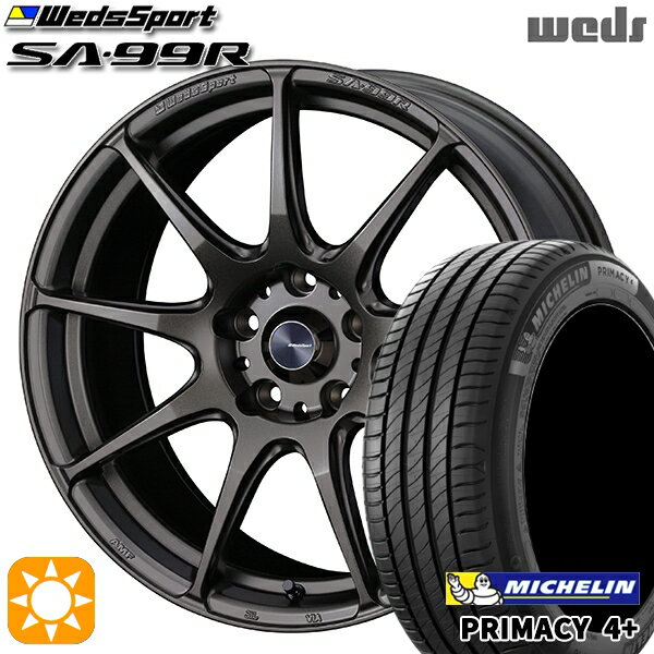 【取付対象】アイシス ノア 215/45R17 91W XL ミシュラン プライマシー4プラス Weds ウェッズスポーツ SA99R EJ-ブロンズ 17インチ 7.0J 5H114.3 サマータイヤホイールセット