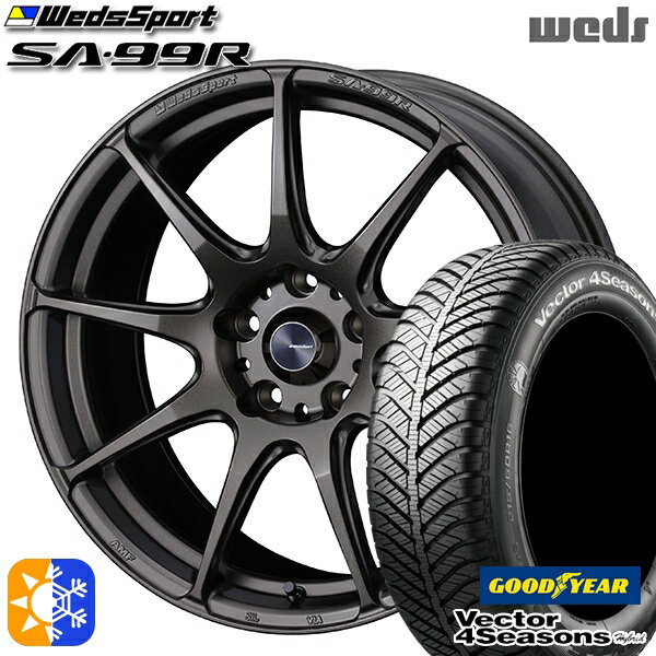205/50R17 93H XL グッドイヤー ベクター フォーシーズンズ Weds ウェッズスポーツ SA99R 17インチ 7.0J 5H100 EJ-BRONZE(イージェーブロンズ) オールシーズンタイヤホイールセット