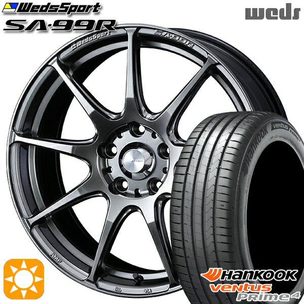【取付対象】195/55R16 87V ハンコック veNtus PRime4 K135 Weds ウェッズスポーツ SA99R PSB (プラチナシルバーブラック) 16インチ 6.5J 4H100 サマータイヤホイールセット