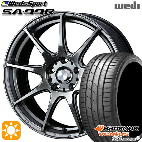【取付対象】セレナ 215/40R18 89Y XL ハンコック veNtus S1 evo3 K127 Weds ウェッズスポーツ SA99R PSB (プラチナシルバーブラック) 18インチ 7.5J 5H114.3 サマータイヤホイールセット