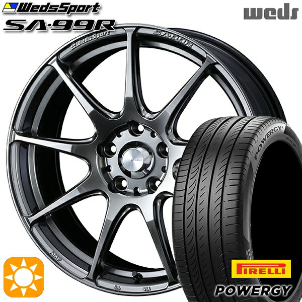 【取付対象】リーフ レヴォーグ 215/50R17 95W XL ピレリ パワジー Weds ウェッズスポーツ SA99R PSB (プラチナシルバーブラック) 17インチ 7.0J 5H114.3 サマータイヤホイールセット
