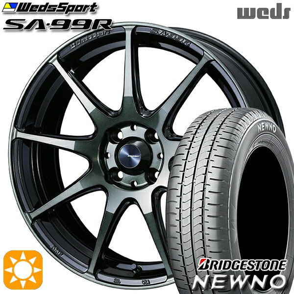 【取付対象】165/65R15 81S ブリヂストン ニューノ Weds ウェッズスポーツ SA99R WBC（ウォースブラッククリアー） 15インチ 5.0J 4H100 サマータイヤホイールセット