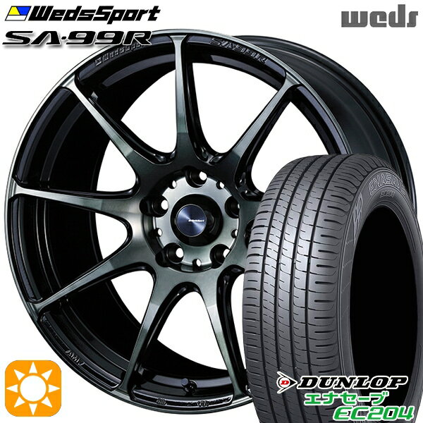 【取付対象】アイシス ノア 215/45R17 91W XL ダンロップ エナセーブ EC204 Weds ウェッズスポーツ SA99R WBC（ウォースブラッククリアー） 17インチ 7.0J 5H114.3 サマータイヤホイールセット
