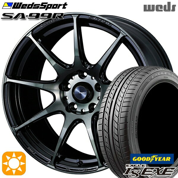 【取付対象】225/45R18 91W グッドイヤー イーグル LSEXE Weds ウェッズスポーツ SA99R WBC（ウォースブラッククリアー） 18インチ 8.0J 5H114.3 サマータイヤホイールセット