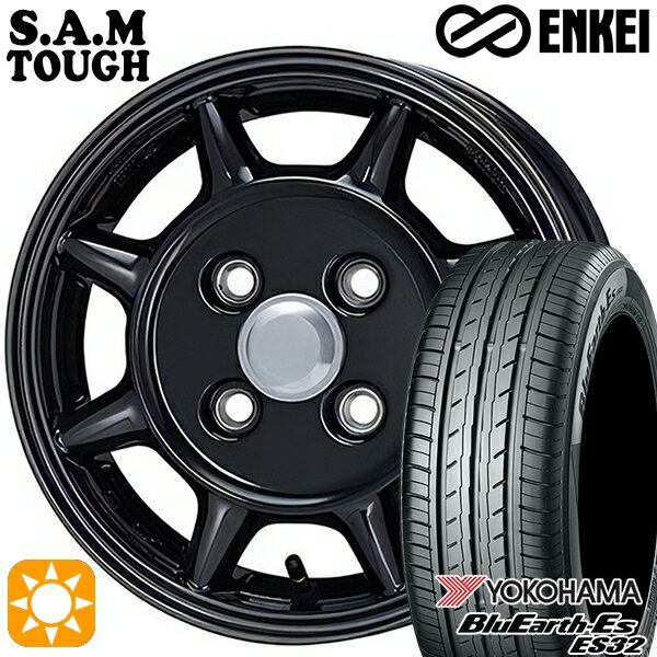 【取付対象】エブリィワゴン 165/60R14 75T ヨコハマ ブルーアース ES32 ENKEI S.A.M タフ ブラック 14インチ 4.5J 4H100 サマータイヤホイールセット