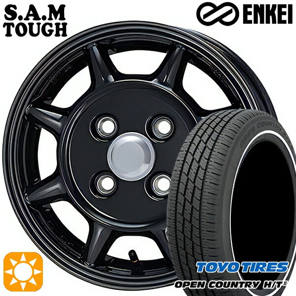 【取付対象】155/65R14 75H トーヨー オープンカントリー H/T2 WR ENKEI S.A.M タフ ブラック 14インチ 4.5J 4H100 サマータイヤホイールセット