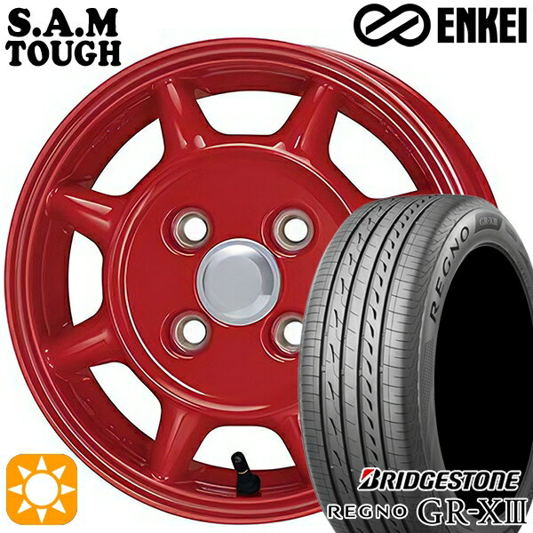 【取付対象】155/65R14 75H ブリヂストン レグノ GR-X3 ENKEI S.A.M タフ レッド 14インチ 4.5J 4H100 サマータイヤホイールセット