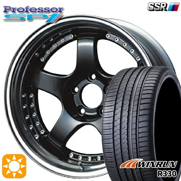 【取付対象】225/40R18 92W XL ウィンラン R330 SSR プロフェッサー SP1 ブラック 18インチ 7.0J 5H114.3 新品 サマータイヤホイール 4本セット 送料無料