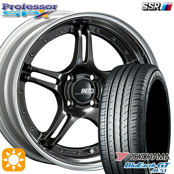 【取付対象】195/45R16 84V XL ヨコハマ ブルーアースGT AE51 SSR プロフェッサー SPX プリズムダークガンメタ 16インチ 6.0J 4H100 サマータイヤホイールセット