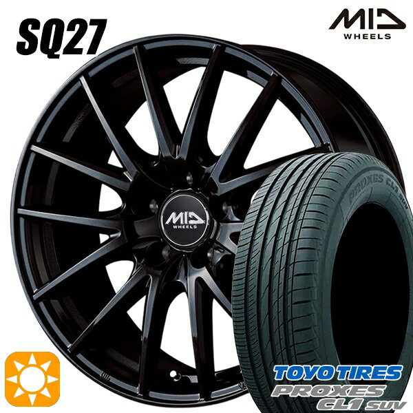 【取付対象】ヴェゼル レガシィ 225/60R18 100H トーヨー プロクセス CL1 SUV MID シュナイダー SQ27 メタリックブラック 18インチ 7.0J 5H114.3 サマータイヤホイールセット