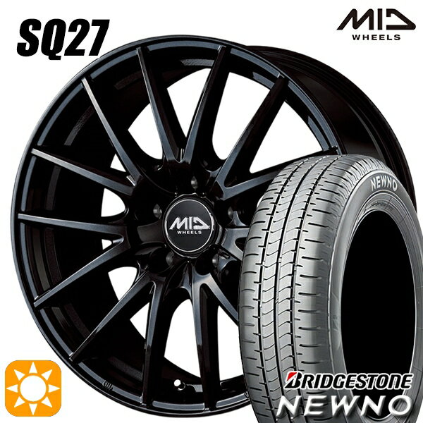 【取付対象】215/45R17 91W XL ブリヂストン ニューノ MID シュナイダー SQ27 メタリックブラック 17インチ 7.0J 5H114.3 サマータイヤホイールセット