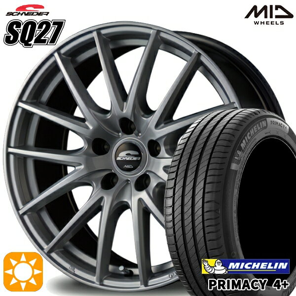 【取付対象】215/50R17 95W XL ミシュラン プライマシー4プラス MID シュナイダー SQ27 メタリックシルバー 17インチ 7.0J 5H100 サマータイヤホイールセット