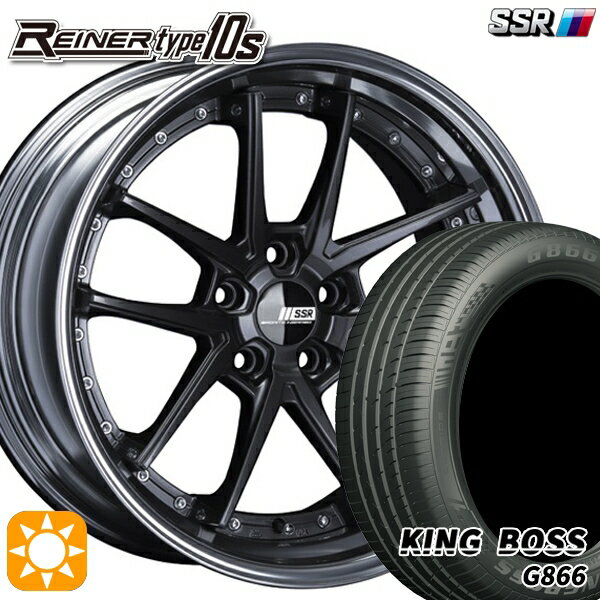 【取付対象】225/45R19 92W キングボス G866 SSR ライナー タイプ 10R プリズムダークガンメタ 19インチ 7.5J 5H114.3 サマータイヤホイールセット