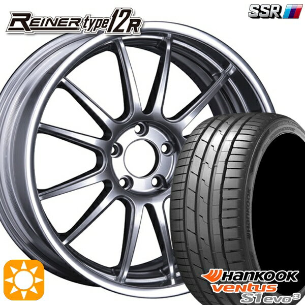 【取付対象】215/35R19 85Y XL ハンコック veNtus S1 evo3 K127 SSR ライナー タイプ 12R チタンシルバー 19インチ 7.5J 5H114.3 サマータイヤホイールセット