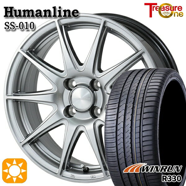 【取付対象】165/50R15 76V XL ウィンラン R330 トレジャーワン ヒューマンライン SS010 ダークグレー 15インチ 4.5J 4H100 +45 サマータイヤホイールセット