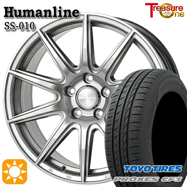 【取付対象】アクセラ アテンザ 215/45R18 93W XL トーヨー プロクセス CF3 トレジャーワン ヒューマンライン SS010 ダークグレー 18インチ 7.0J 5H114.3 +48/+53 サマータイヤホイールセット