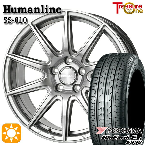 【取付対象】215/45R18 93W ヨコハマ ブルーアース ES32 トレジャーワン ヒューマンライン SS010 ダークグレー 18インチ 7.0J 5H114.3 +48/+53 サマータイヤホイールセット