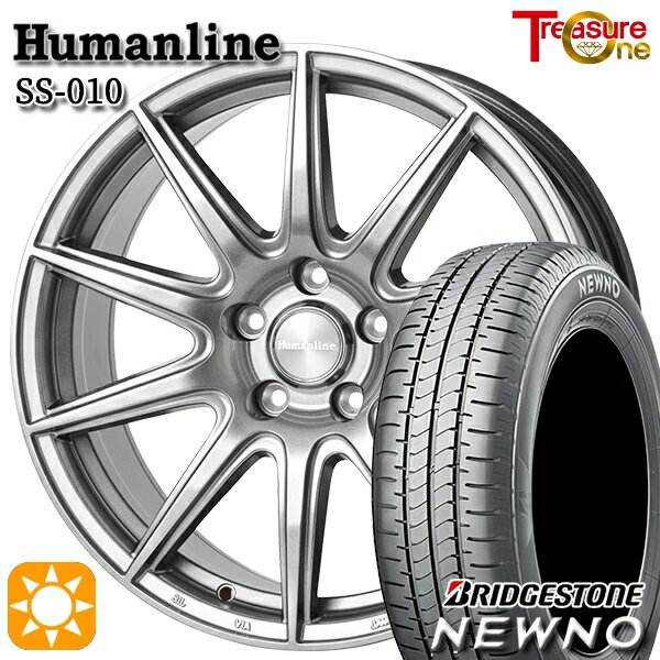 【取付対象】215/45R18 93W XL ブリヂストン ニューノ トレジャーワン ヒューマンライン SS010 ダークグレー 18インチ 7.0J 5H114.3 +48/+53 サマータイヤホイールセット