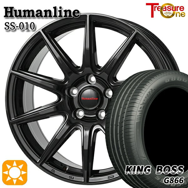 【取付対象】225/50R18 99W XL キングボス G866 トレジャーワン ヒューマンライン SS010 ブラック 18インチ 8.0J 5H114.3 +42 サマータイヤホイールセット