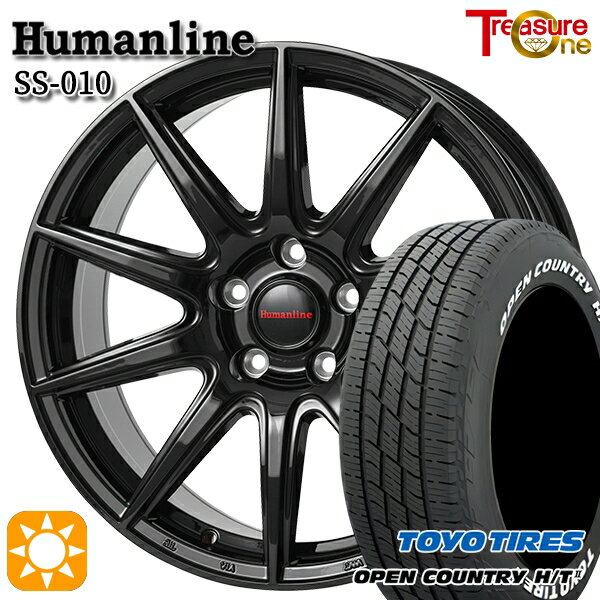 【取付対象】デリカD5 アウトランダー 225/55R18 98H トーヨー オープンカントリー H/T2 WL トレジャーワン ヒューマンライン SS010 ブラック 18インチ 8.0J 5H114.3 +42 サマータイヤホイールセット