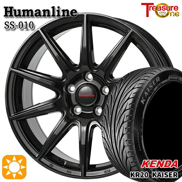 【取付対象】215/45R17 91H ケンダ カイザー KR20 トレジャーワン ヒューマンライン SS010 ブラック 17インチ 7.0J 5H114.3 +38/+48/+53 サマータイヤホイールセット