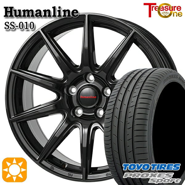 【取付対象】215/45R17 91W トーヨー プロクセススポーツ トレジャーワン ヒューマンライン SS010 ブラック 17インチ 7.0J 5H114.3 +38/+48/+53 サマータイヤホイールセット