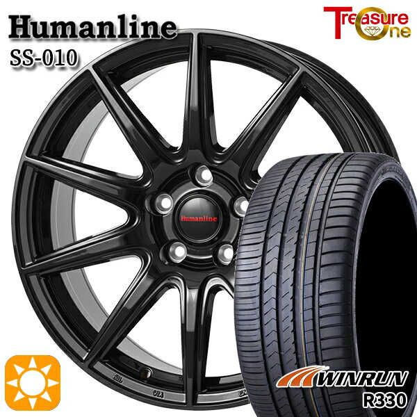 【最大2,000円OFFクーポン】カムリ ヴェゼル 215/55R17 98W XL ウィンラン R330 トレジャーワン ヒューマンライン SS010 ブラック 17インチ 7.0J 5H114.3 +38/+48/+53 サマータイヤホイールセット