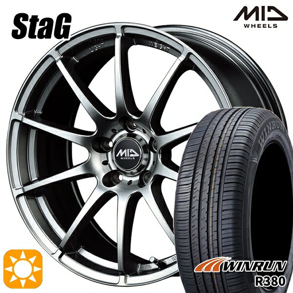 【取付対象】225/60R17 99V ウィンラン R380 MID シュナイダー スタッグ メタリックグレー 17インチ 7.0J 5H114.3 サマータイヤホイールセット