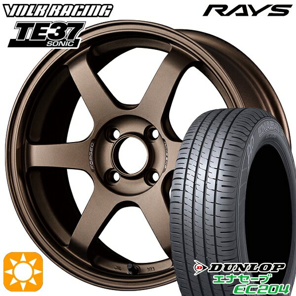 【取付対象】185/60R15 84H ダンロップ エナセーブ EC204 RAYS ボルクレーシング TE37 ソニック BR 15インチ 6.0J 4H100 サマータイヤホイールセット