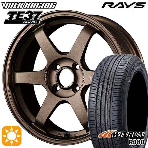 【取付対象】185/60R15 84H ウィンラン R380 RAYS ボルクレーシング TE37 ソニック BR 15インチ 6.0J 4H100 サマータイヤホイールセット