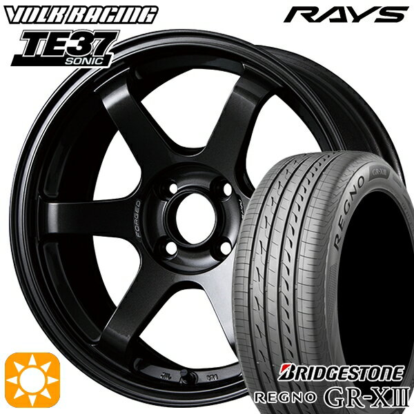 【取付対象】アクア マツダ2 ノート 185/65R15 92H XL ブリヂストン レグノ GR-X3 RAYS ボルクレーシング TE37 ソニック MM 15インチ 6.0J 4H100 サマータイヤホイールセット