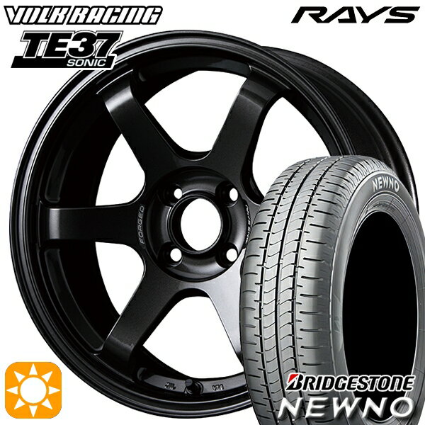 【取付対象】185/55R16 83V ブリヂストン ニューノ RAYS ボルクレーシング TE37 ソニック MM 16インチ 6.0J 4H100 サマータイヤホイールセット