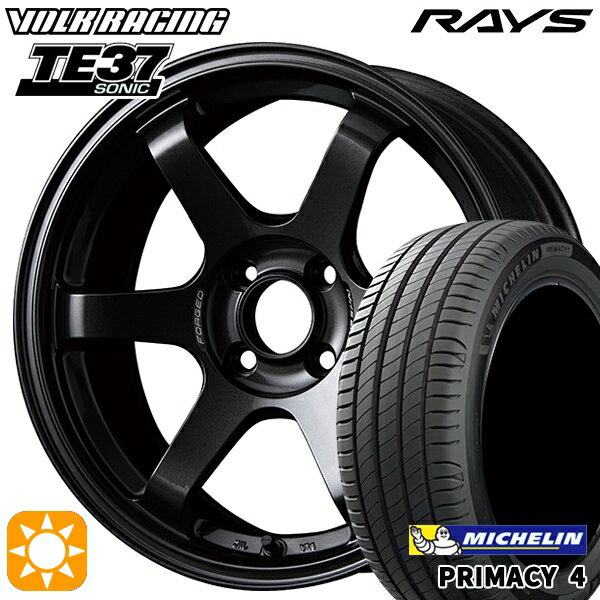 【取付対象】185/60R15 88H XL ミシュラン プライマシー4 RAYS ボルクレーシング TE37 ソニック MM 15インチ 6.0J 4H100 サマータイヤホイールセット