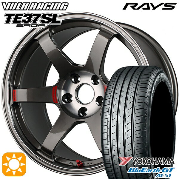 【取付対象】185/55R16 83V ヨコハマ ブルーアースGT AE51 RAYS ボルクレーシング TE37 ソニック SL PG 16インチ 6.0J 4H100 サマータイヤホイールセット