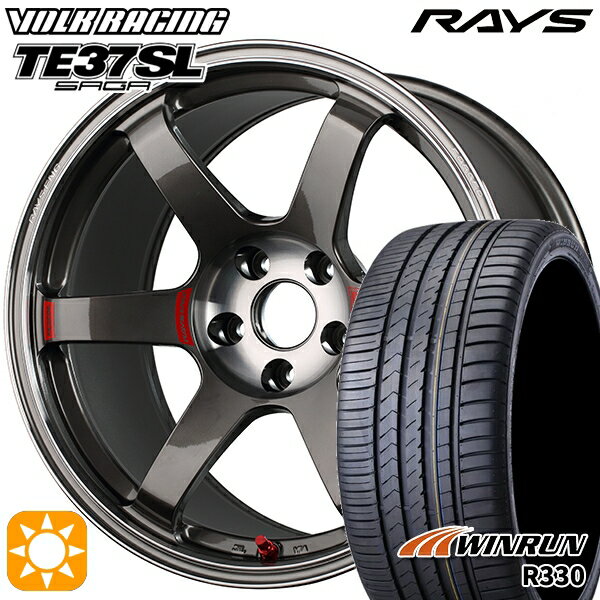 【取付対象】50プリウス インプレッサ 215/45R17 91W XL ウィンラン R330 RAYS ボルクレーシング TE37 サーガSL PG 17インチ 7.5J 5H100 サマータイヤホイールセット