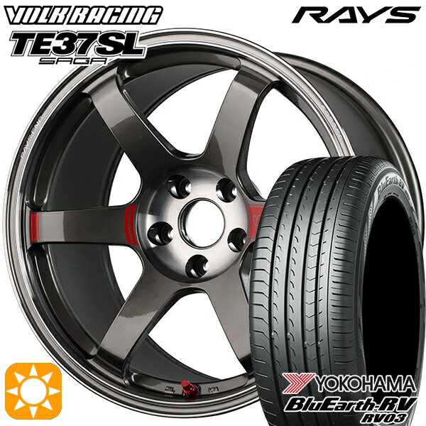 【取付対象】215/50R17 95V XL ヨコハマ ブルーアース RV03 RAYS ボルクレーシング TE37 サーガSL PG 17インチ 7.5J 5H114.3 サマータイヤホイールセット