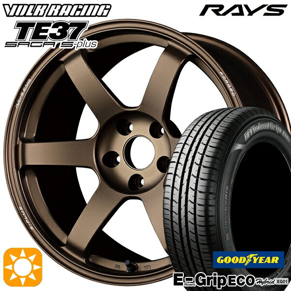 【取付対象】アイシス ノア/ヴォクシー 215/45R17 91W XL グッドイヤー エフィシェントグリップ エコ EG01 RAYS ボルクレーシング TE37 サーガ S-プラス BR 17インチ 7.5J 5H114.3 サマータイヤホイールセット