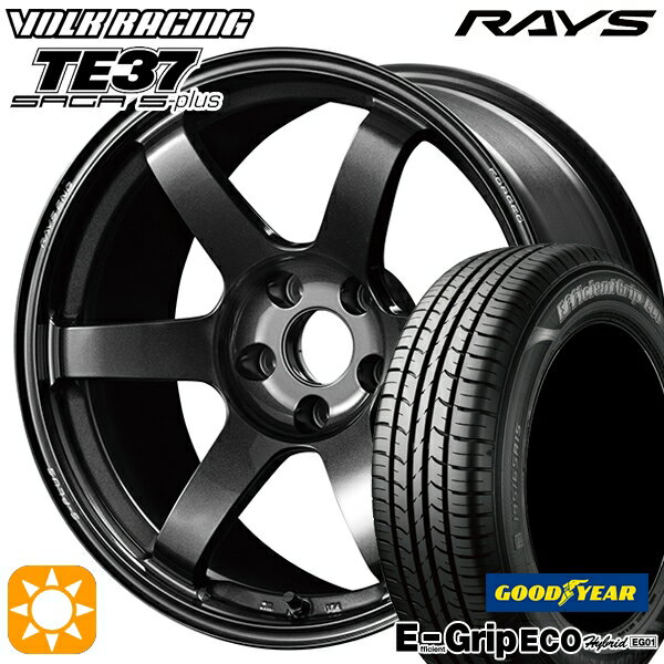 【取付対象】アイシス ノア/ヴォクシー 215/45R17 91W XL グッドイヤー エフィシェントグリップ エコ EG01 RAYS ボルクレーシング TE37 サーガ S-プラス MM 17インチ 7.5J 5H114.3 サマータイヤホイールセット