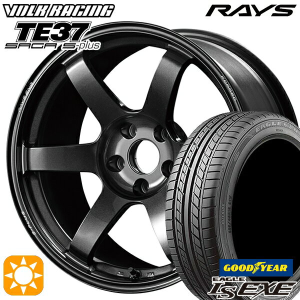 【取付対象】215/45R17 91W XL グッドイヤー イーグル LSEXE RAYS ボルクレーシング TE37 サーガ S-プラス MM 17インチ 7.5J 5H114.3 サマータイヤホイールセット