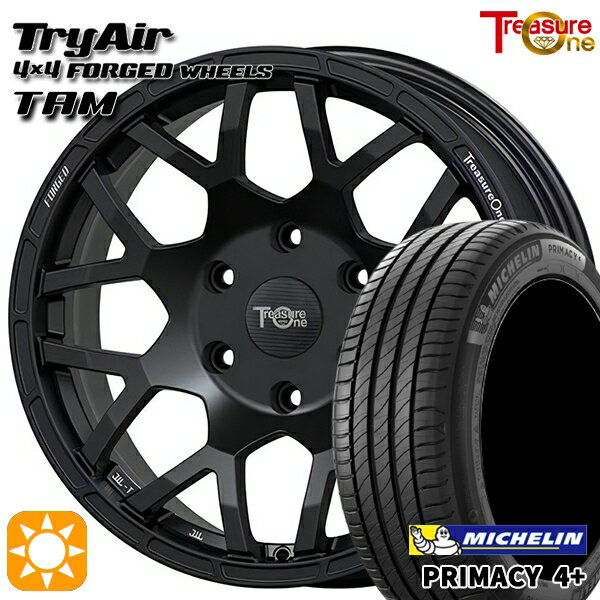【取付対象】エルグランド クロスロード 215/65R16 98H ミシュラン プライマシー4プラス トレジャーワン 鍛造 トライエアー TAM マットブラック 16インチ 7.0J 5H114.3 サマータイヤホイールセット